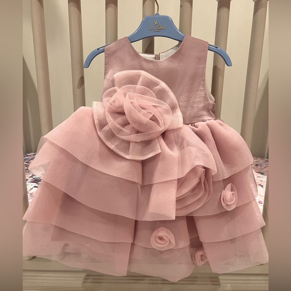 Couture lavender rosette dress